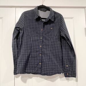 The North Face Women's Button Down Shirt Blue and White Size Medium‎